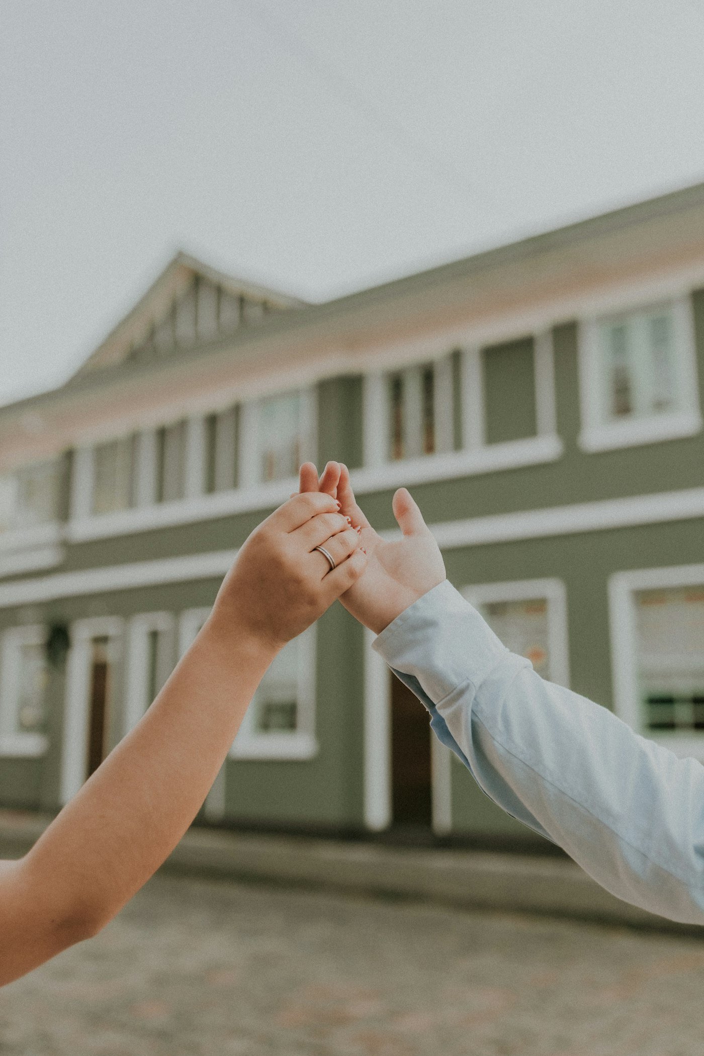 Couple holding hands
